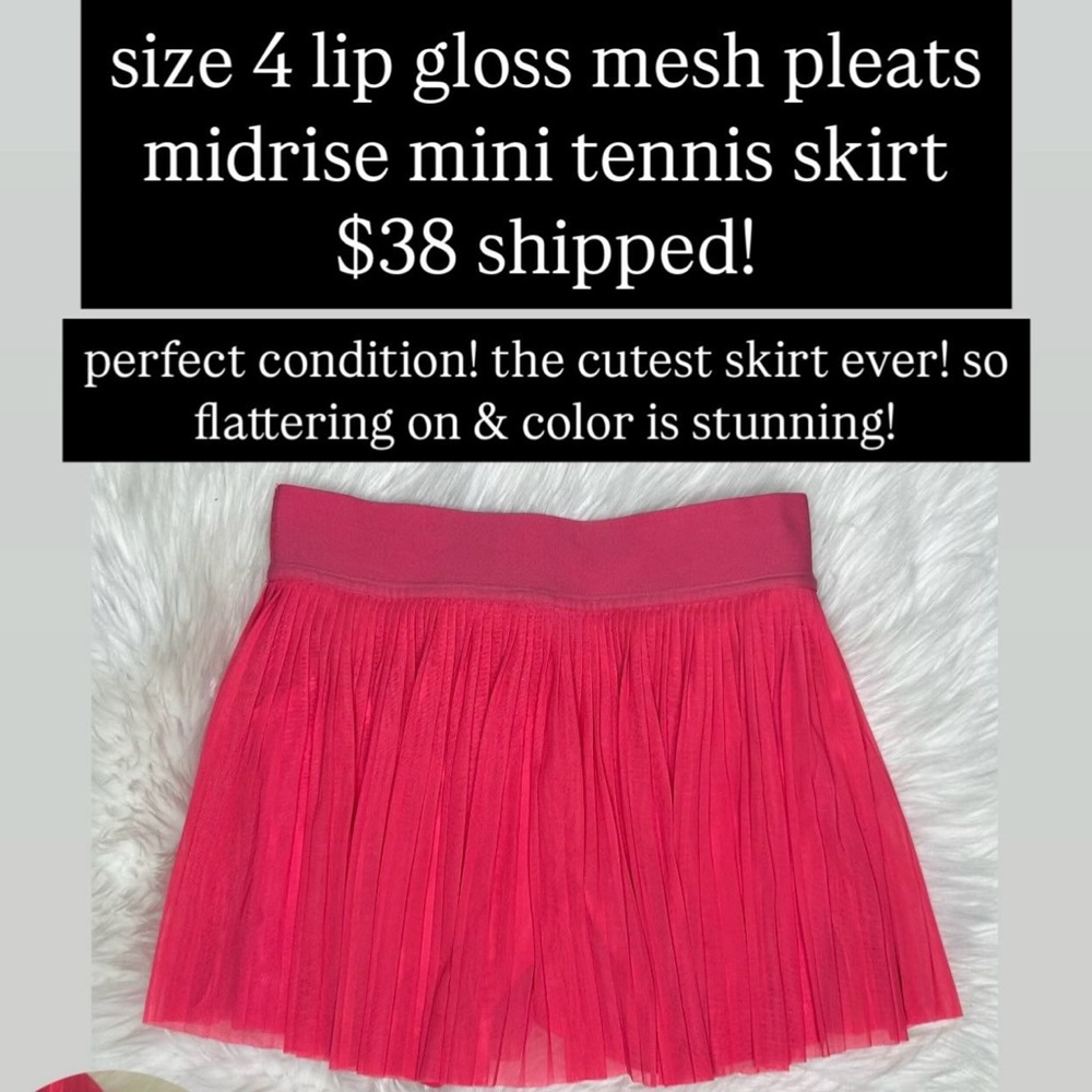 Lululemon Pink Pleated Mini Skirt
